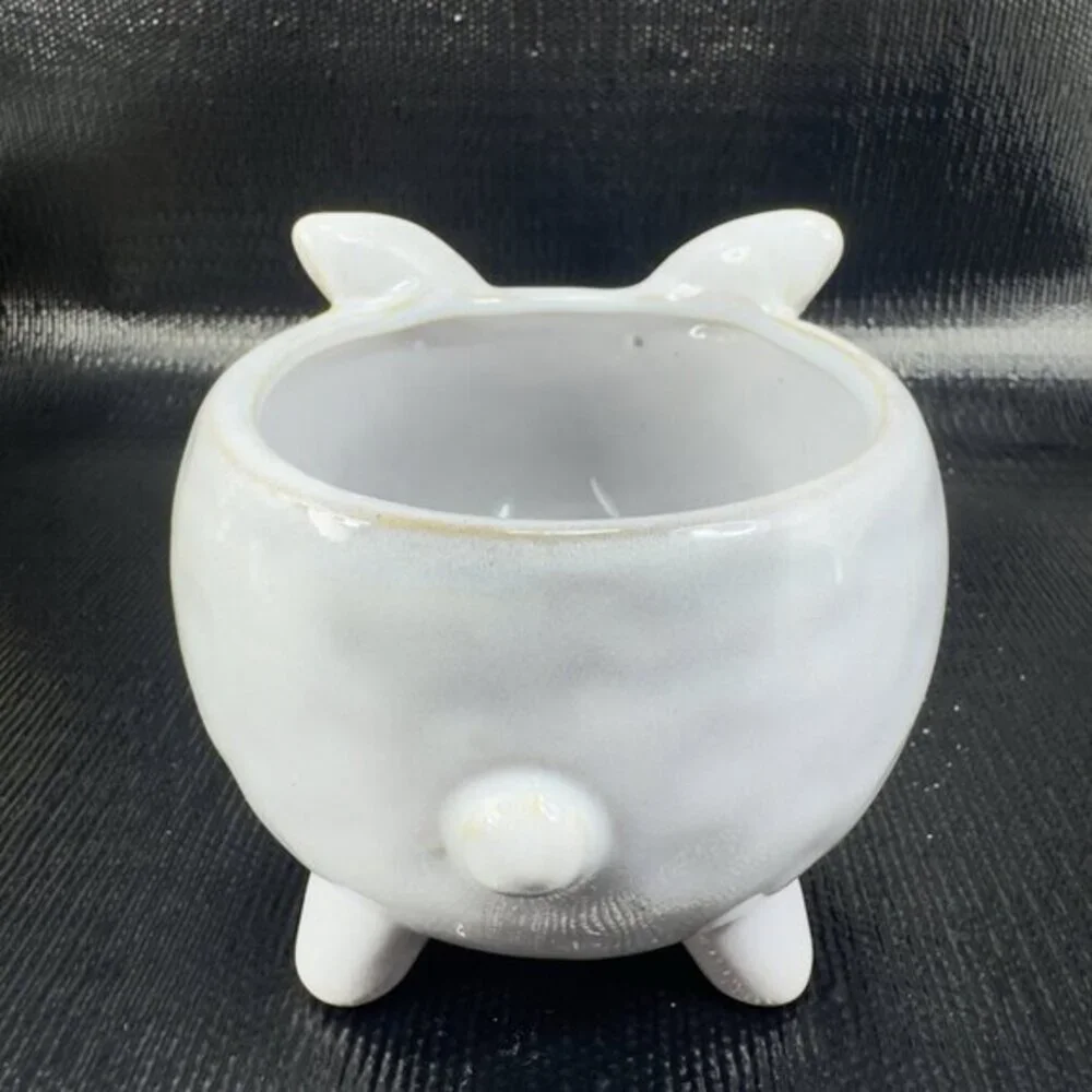 47 & MAIN Stoneware Pottery Bunny Rabbit Shape Planter Flower Pot Vase Bowl Dish